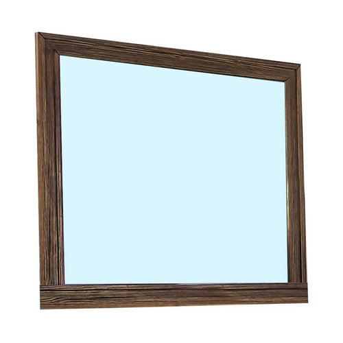Mirror | Rectangular Wood Frame | 39" | Brown
