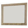 36 Inch Wooden Frame Mirror with Molded Details, Brown
