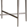 Round Glass Top Metal End Table with Sleek Tapered Legs Silver BM233781