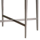 Round Glass Top Metal End Table with Sleek Tapered Legs Silver BM233781