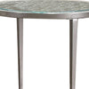 Round Glass Top Metal End Table with Sleek Tapered Legs Silver BM233781