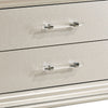 2 Drawer Nightstand with Acrylic Feet and Crystal Accents, Silver By Casagear Home