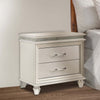 Nightstand | 2 Drawers | Acrylic Feet | Crystal Accents | Silver