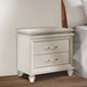 Nightstand | 2 Drawers | Acrylic Feet | Crystal Accents | Silver