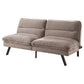 Fabric Futon Sofa with Split Back and Angled Legs, Gray By Casagear Home