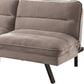 Fabric Futon Sofa with Split Back and Angled Legs, Gray By Casagear Home