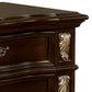 3 Drawer Wooden Nightstand with Decorative Accent and USB Plugin, Brown By Casagear Home