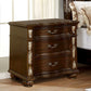 3 Drawer Wooden Nightstand with Decorative Accent and USB Plugin, Brown By Casagear Home