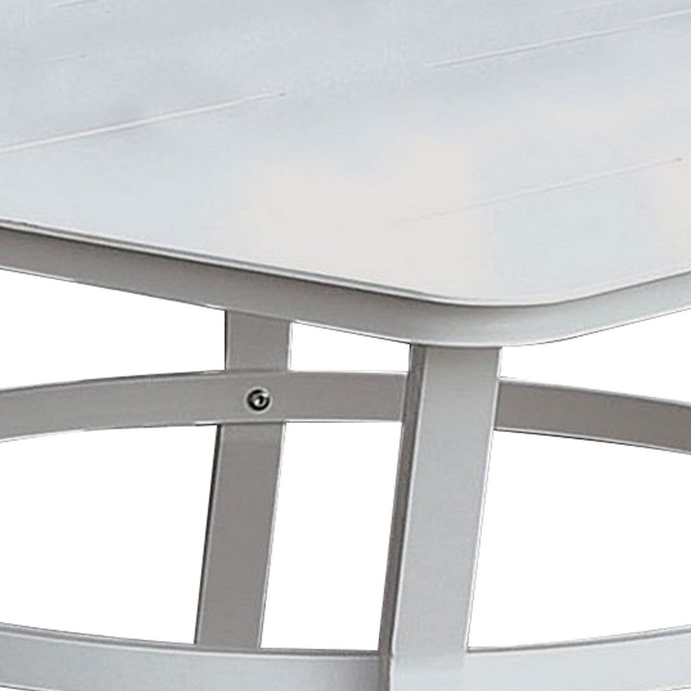 Patio Table | Plank Top Aluminum | Flared Legs | White BM233798