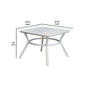 Patio Table | Plank Top Aluminum | Flared Legs | White BM233798