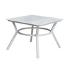 Patio Table | Plank Top Aluminum | Flared Legs | White
