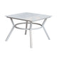 Patio Table | Plank Top Aluminum | Flared Legs | White