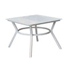 Patio Table | Plank Top Aluminum | Flared Legs | White