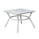 Patio Table | Plank Top Aluminum | Flared Legs | White