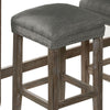 4 Piece Wooden Counter Height Table with Fabric Padded Stool Brown BM233803