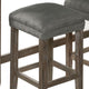 4 Piece Wooden Counter Height Table with Fabric Padded Stool Brown BM233803