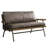 57.25 Inches Upholstered Loveseat with Metal Legs, Brown