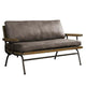 57.25 Inches Upholstered Loveseat with Metal Legs, Brown