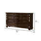 66.75 Inches 11 Drawer Dresser with Carved Details Brown By Casagear Home BM233821