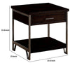 1 Drawer Wooden End Table with Metal Frame Brown By Casagear Home BM233838