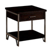 1 Drawer Wooden End Table with Metal Frame Brown By Casagear Home BM233838