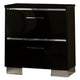 Two Drawer Nightstand with USB Charger and Bar Handle Pulls Black By Casagear Home BM233858