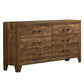 Wooden Dresser with Six Drawers and Bracket Feet, Brown By Casagear Home