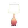 Pin Bowl Design Metal Table Lamp with Hammered Pattern Pink By Casagear Home BM233920