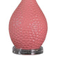 Pin Bowl Design Metal Table Lamp with Hammered Pattern Pink By Casagear Home BM233920