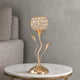 Table Lamp | Metal | Floral Shade | Acrylic Crystals | Gold