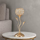 Table Lamp | Metal | Floral Shade | Acrylic Crystals | Gold