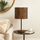 Table Lamp | Fabric Wrapped | Dotted Animal Print | Brown & Black