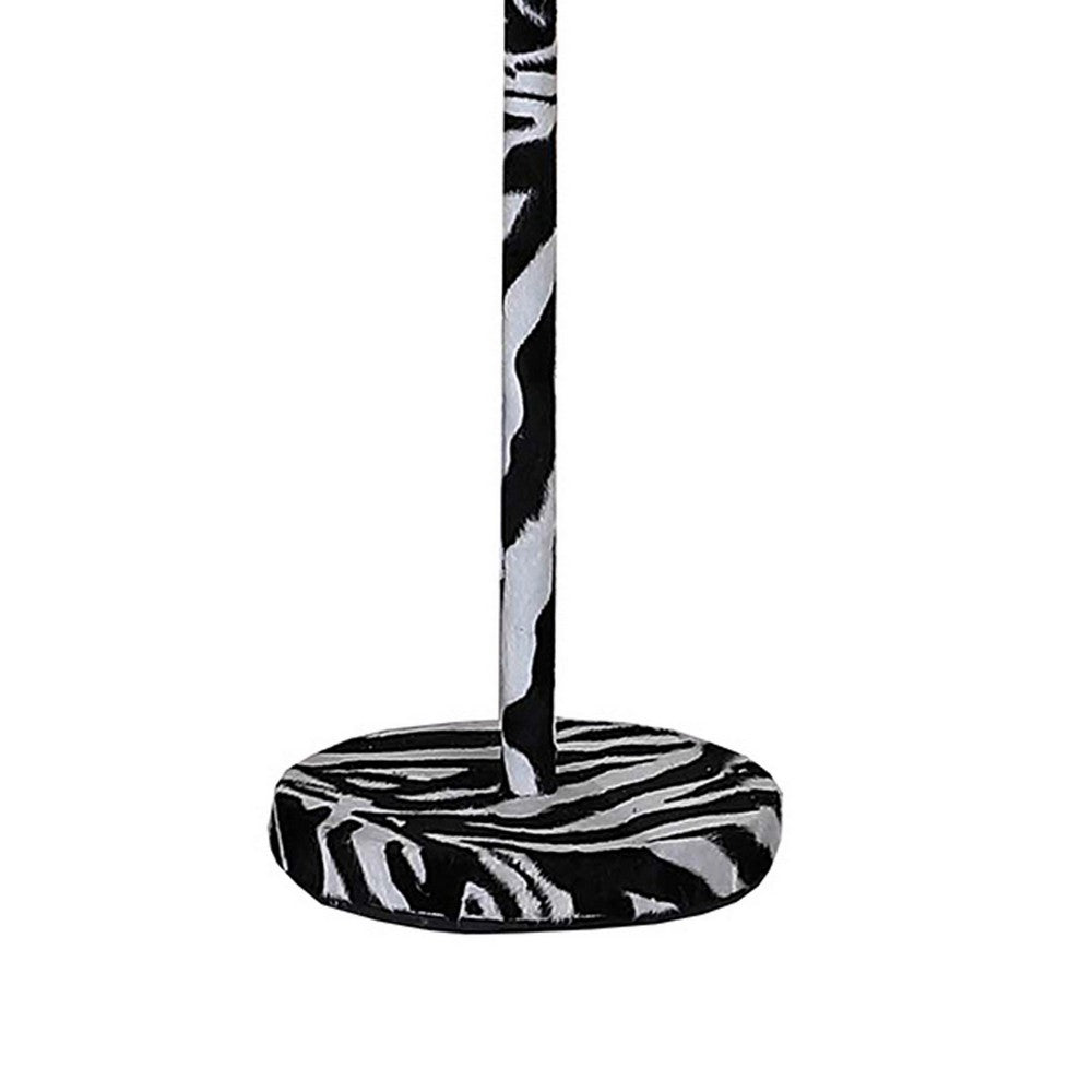 Floor Lamp | Fabric Wrapped | Animal Print | White & Black