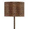 Floor Lamp | Fabric Wrapped | Dotted Animal Print | Brown & Black