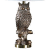 Table Lamp | Polyresin Owl Design | Round Base | Silver