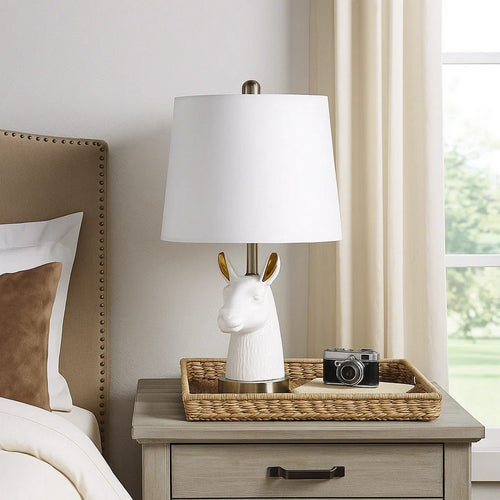Table Lamp | Metal | Llama Animal Head | White