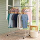 Garment Rack | Dual Bar Tubular Metal Frame | Casters | Chrome
