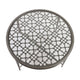 Round Glass Top Coffee Table with X Support Metal Base Silver BM233958