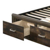 Queen Wooden Bed with Drawer Storage Rustic Walnut BM235331