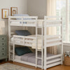 Twin Size 3 Tier Wooden Bunk Bed with Ladder, White