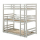 Twin Size 3 Tier Wooden Bunk Bed with Ladder, White