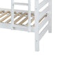 Wooden Twin Over Twin Bunk Bed with Attached Ladder White By Casagear Home BM235360