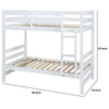 Wooden Twin Over Twin Bunk Bed with Attached Ladder White By Casagear Home BM235360