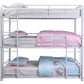 3 Tier Industrial Style Full Size Metal Bunk Bed White By Casagear Home BM235362