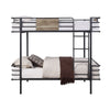 Metal Twin Over Twin Bunk Bed with Attached Ladder Black BM235363
