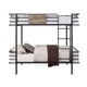 Metal Twin Over Twin Bunk Bed with Attached Ladder Black BM235363