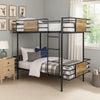 Metal Twin Over Twin Bunk Bed with Attached Ladder, Black