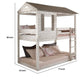 Wooden Twin Bunk Bed with House Design White and Brown By Casagear Home BM235364