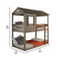 Twin Size Wooden Bunk Bed with House Design Brown By Casagear Home BM235365