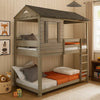 Bunk Bed | Twin Size Wood | House Design | Brown